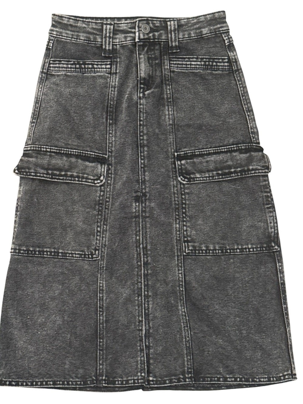 Sincerely Jules Black Washed Denim A-Line Skirt